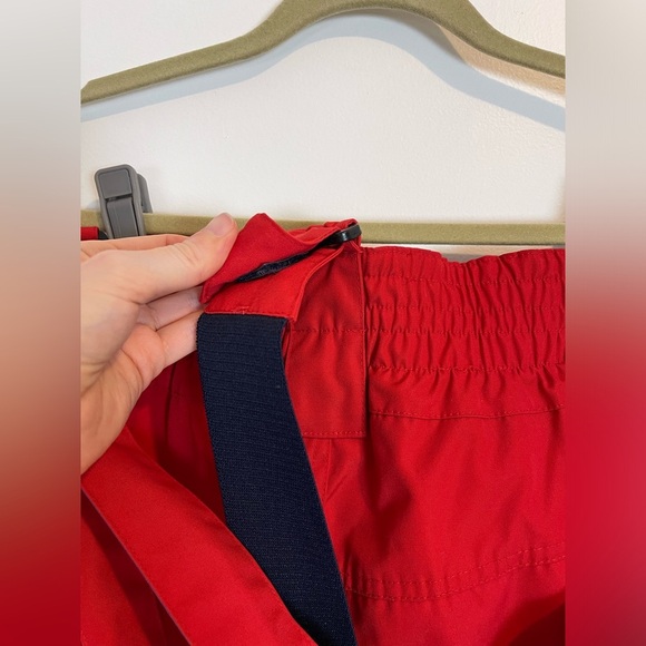 Vintage men ski overall insulated pants pockets size 38 red snowboard trousers - Picture 6 of 12